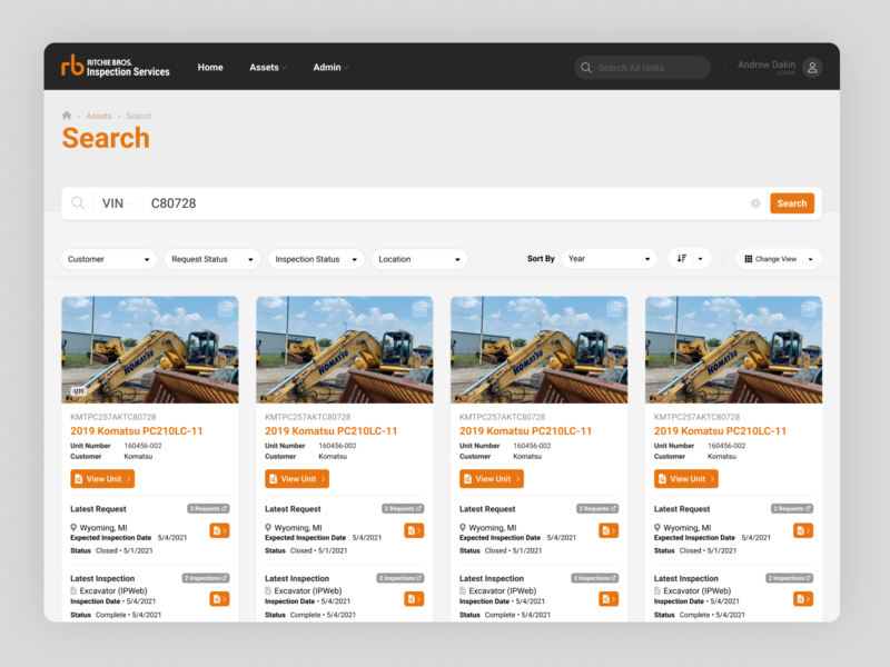 Search Results Redesign app semi truck ui ux web