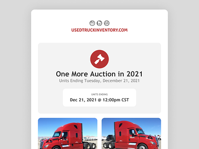 Email Template for an Online Truck Auction auction email semi-truck template ui ux web