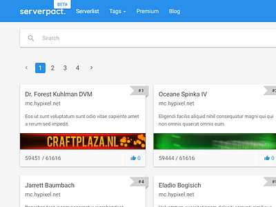 ServerPact Beta css flexbox html minecraft servers webdesign