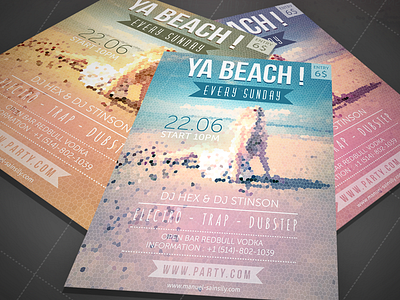 Ya Beach ! (Party Flyer) beach concept creative deejay dj dubstep electro flyer mockup party style trap vixen ya beach yabish