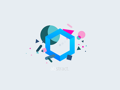 Abstract 3d abstract color cube design flat logo logotype shape