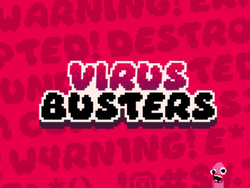 Virus Busters - Logo branding cards collectibles design game graphic design logo pixel art pixels virus wacky
