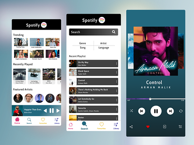 Spotify Redesign UI android app design graphics ios logo music spotify ui