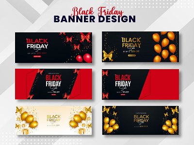 Black Friday Banner Design balloon banner banner banner design birthday banner black friday black friday sale celebration banner design graphic design illustration modern banner