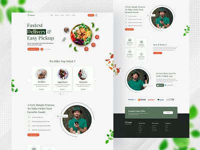 Food Restaurant Website Landing Page delivery food food delivery website header hero landing page restaurant ui ux design web webdesign website website design