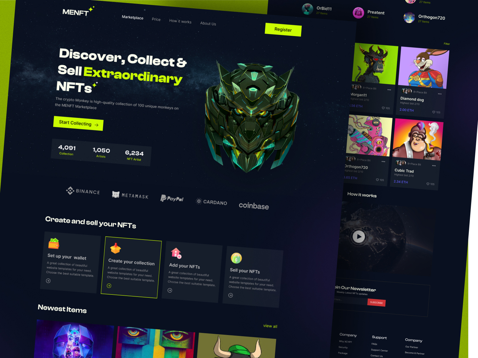 NFT-Website Landing Page by Jubayer on Dribbble