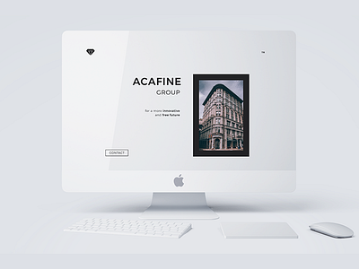 Acafine iMac Mockup flat simplicity ui ux website