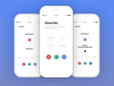 KararVer app clean flat minimal mobile simplicity ui ux white