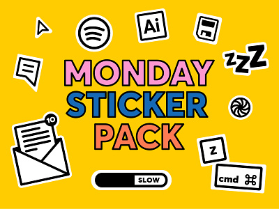 Monday Designer sticker pack design illustration pack sticker