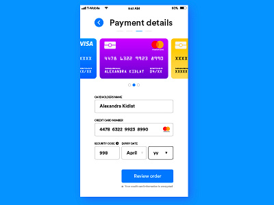 Daily UI #02 / CreditCard Check out 002 app card checkout credit dailyui order