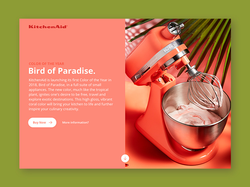 Daily UI #03 / Landing page dailyui color kitchenaid page landing 003