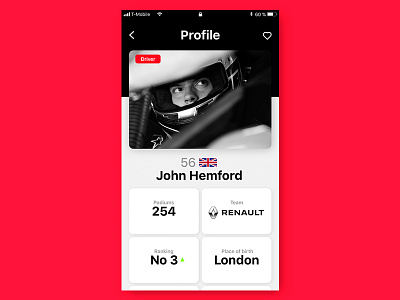 Daily UI #06 / User profile 006 app cars dailyui profile race user