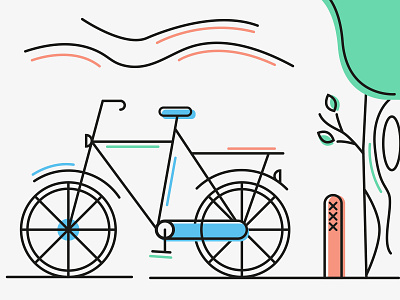 A'dam bicycle amsterdam bike illustration lineart vector