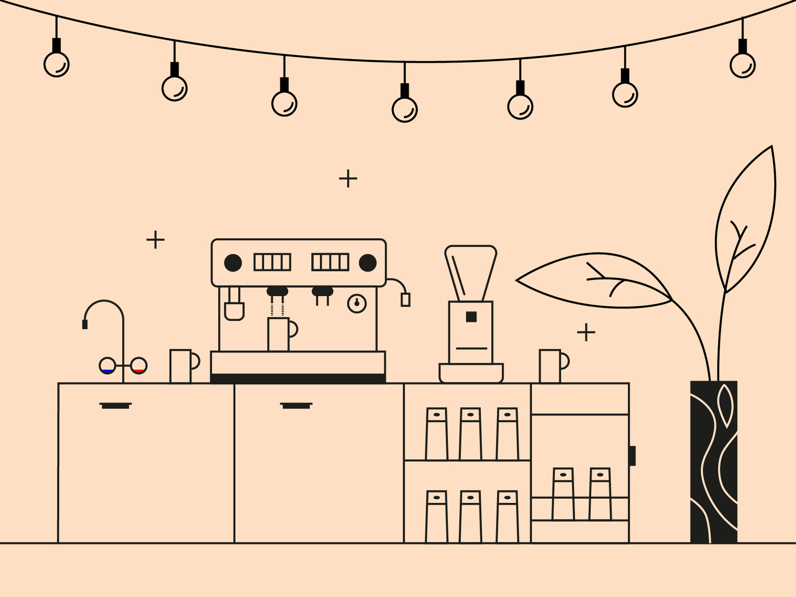 Coffee Bar Illustration by Pepijn Arends on Dribbble