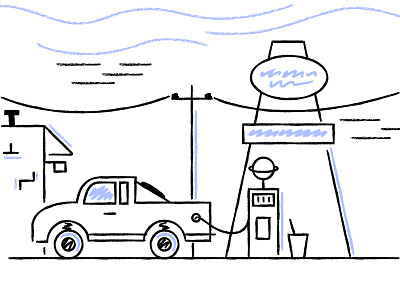Rest Stop adobe illustrator car illustration lineart vector
