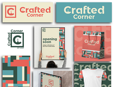 Crafted Corner art shop logo artshop branding design graphic design icon illustration logo logodesign logos modernlogo