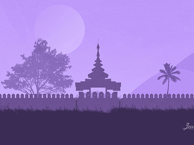 Mandalay Moat Night Wallpaper animation art digital art graphic design illustration motion graphics vector