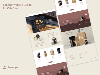 Rose Cafe Website branding cafe coffee figma landing page logo packing shop ui ux website website design