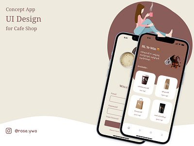 Concept App UI Design for Cafe Shop app branding cafe cafe shop coffee coffee shop design figma logo ui ux