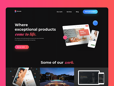 Brocode - Homepage agency brocode clean design landing mobile modern studio ui ux web website