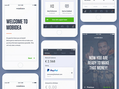 Mobidea App android app design ios mobidea mobile money olamobile payment paypal ui user ux