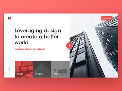 Architecture Hero architecture branding clean corporate design geometric hero landing minimalist typography ui ux video web