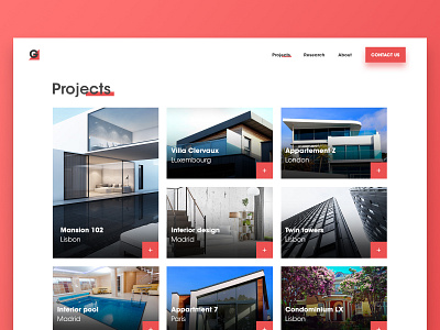 Architecture Website - Projects architechture branding building clean design houses landing layout ui ux web webdesig website