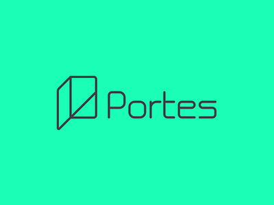 Portes Logo Vertical anonymity app authentication branding cryptography custom made font design hand made font illustrator logo logo design logotype portes typography vector