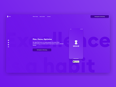 Seque app landing page concept app app design focus hero landing landing page product product website productivity ui uiux ux uxui