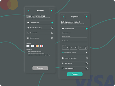 Payment page. Day 02/100 #DailyUI challenge app creative design dailyui challenge dark dark mode dark theme design minimilistic mobile design mobile ui neon neumorphism payment theme ui