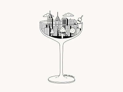Manhattan art art print cocktail conceptual conceptual illustration editorial illustration illustration illustrator inking line drawing linework manhattan minimal new york new york city vector illustration
