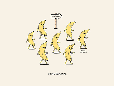 Going Bananas. art bananas character design characterdesign comic drawing food pun funny illustration illustrator minimal pun sketch