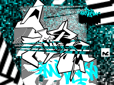 Digital graffiti - Futon 084 graffiti illustration pixel typography