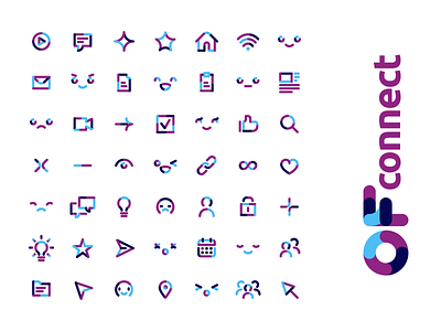 Icon set for OF connect branding icon icon set icons multicolored icons ui ui icons