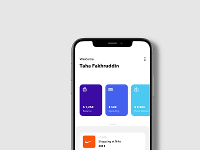 Concept Banking App Home Screen app appdesign bank banking banking app concept fintech fintech app interface kuwait ui uidesign uidesignpatterns ux uxdesign