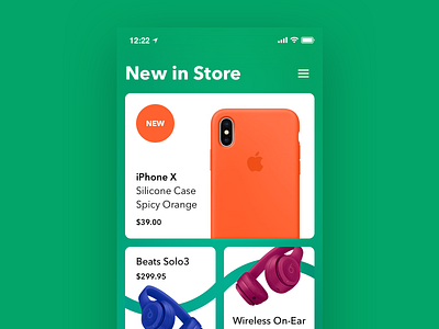 Accessories App concept green iphone new store ui ux visual