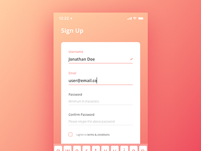 Sign Up Form create account creative daily ui design dubai gradient kuwait register sign up ui ux