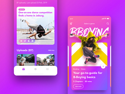 Learn how to dance (Concept) app appdesign bboy card concept creative dance digital dubai gradient guide interface interfacedesign kuwait new productdesign ui uidesign ux uxdesign