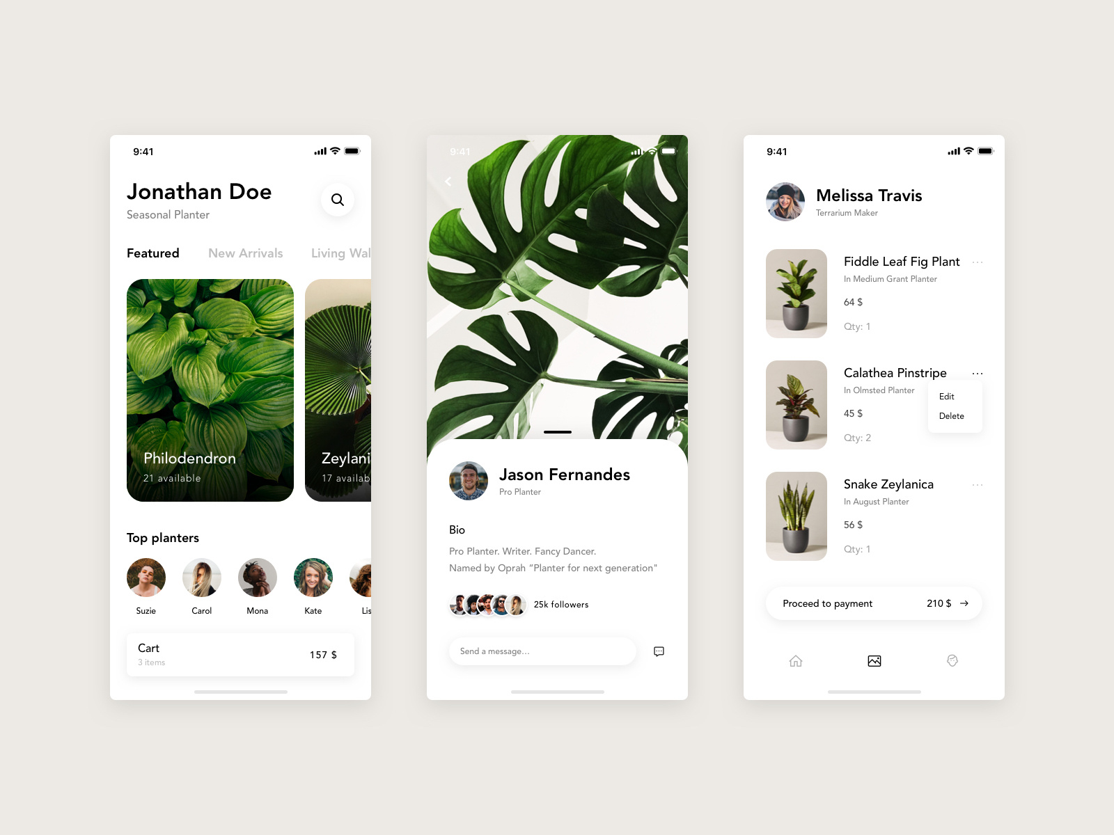 Planters App by Taha Fakhruddin on Dribbble