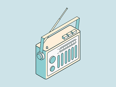 Radio design illistration illustrator isometric radio