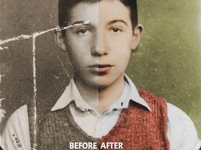 Restoration of an old picture. graphic design