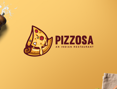 Pizzosa aman rajwansh branding design illustration illustrator indian indian culture indian food photoshop pizza rajwansh art samosa samosa logo vector vectorart