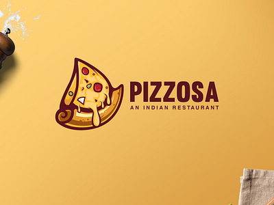 Pizzosa aman rajwansh branding design illustration illustrator indian indian culture indian food photoshop pizza rajwansh art samosa samosa logo vector vectorart