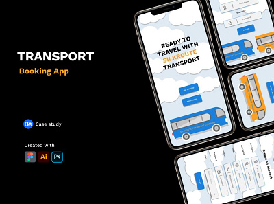 Transport Booking App (SILKROUTE TRANSPORT) adobe xd app branding design figma graphic design illustration prototyping typography ui ux