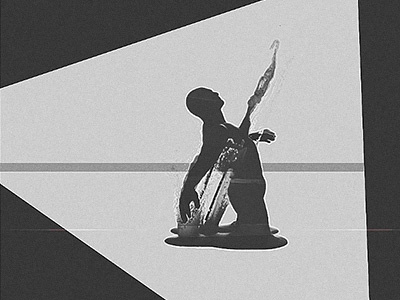 dailies.17042016.kneel 3d abstract bw effect houdini kneel man melt splash stab vfx visuals