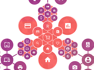 Diagram Illustration 2 core diagram flow process purple social