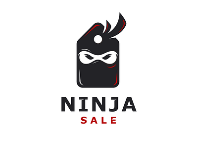 Ninja and Tag price Logo Combination branding design illustration logo negativespace vector