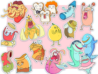 Character stickers character design stickers