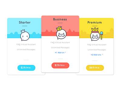 Pricing chatbots crowns kings moustache pricing