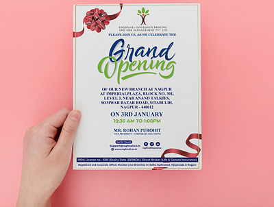 Grand Opening Flyer Design 3d animation branding business card business flyer flyer design graphic design graphic flyer illustration logo logo design motion graphics opening flyer ui vector